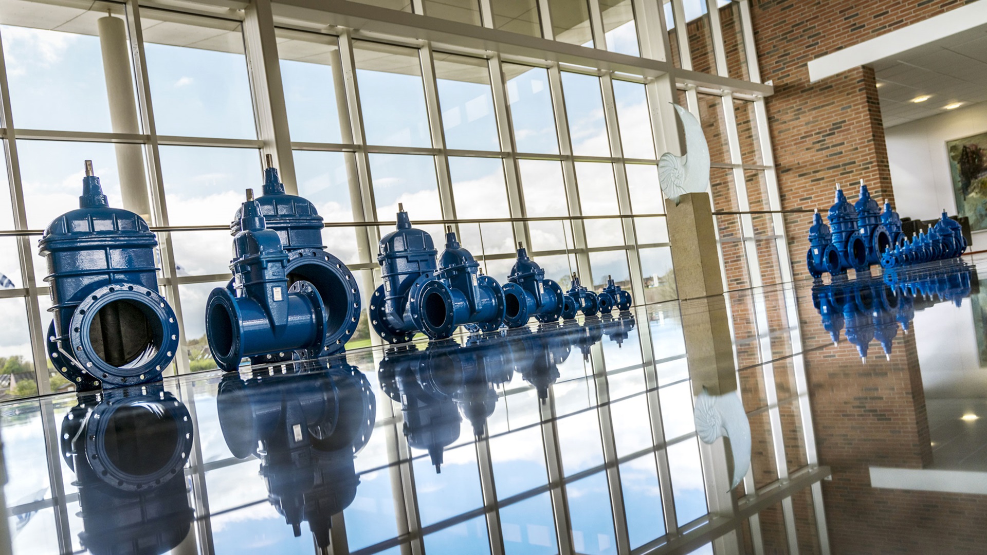 Showroom at AVK International with valves