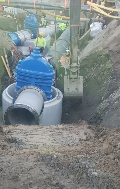 AVK venttiilin asennusta