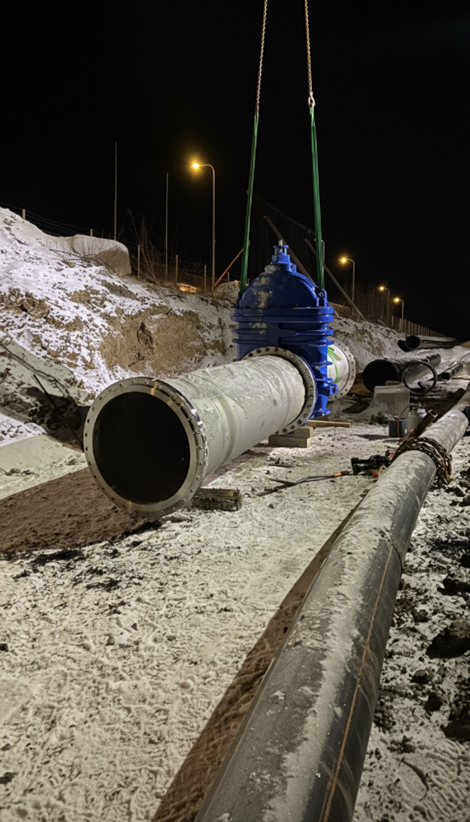 AVK venttiilin asennus